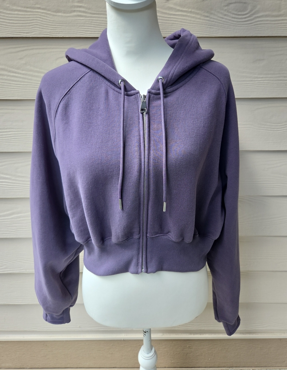 Athleta Cropped Simone Biles Zip Hoodie Sweater Dusty Purple Womens Size Medium